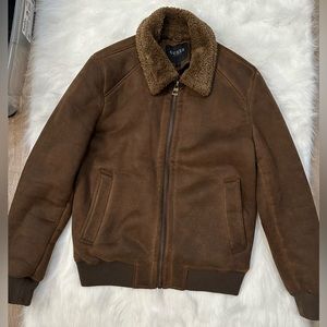 Men’s Guess Bomber Suede Jacket